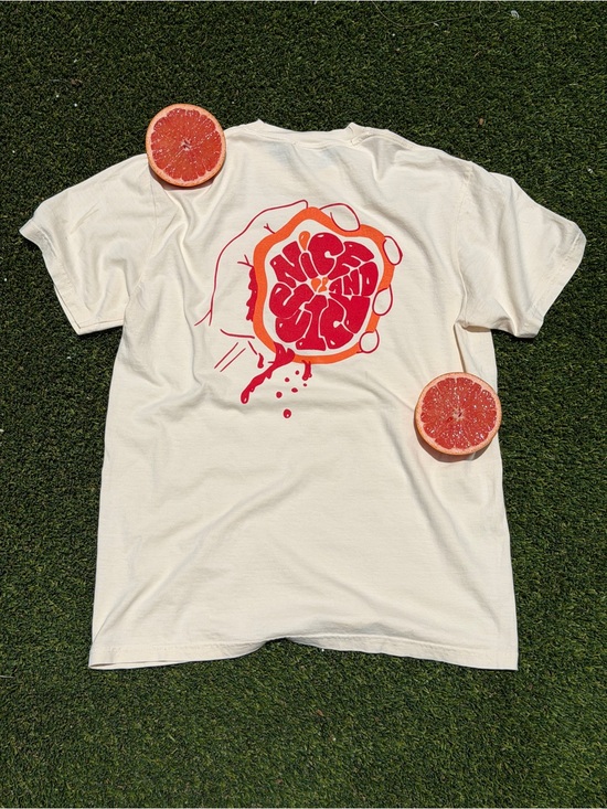 Alopex Goods Other - Nice and Juicy - Alopex Goods Tee - Ivory/Grapefruit